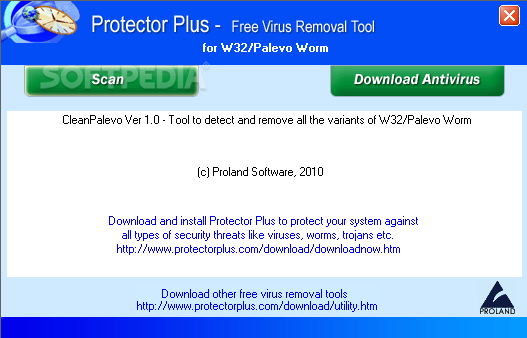 Free Virus Removal Tool for W32/Palevo Worm