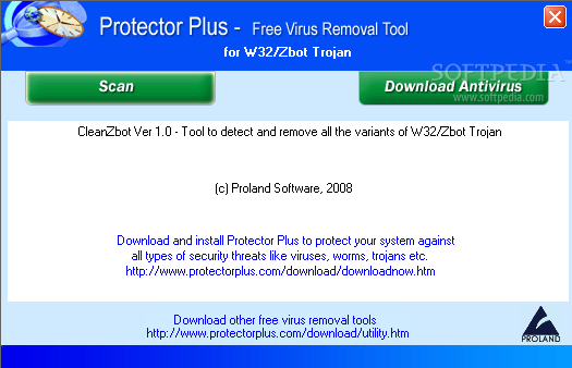 Free Virus Removal Tool for W32/Zbot Trojan