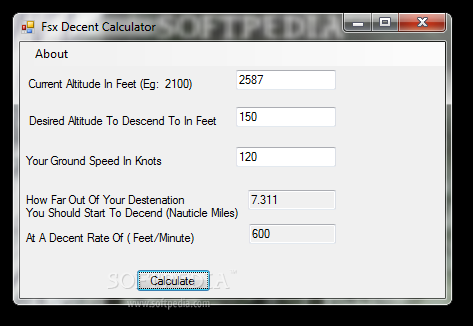 Fsx Descent Calculator