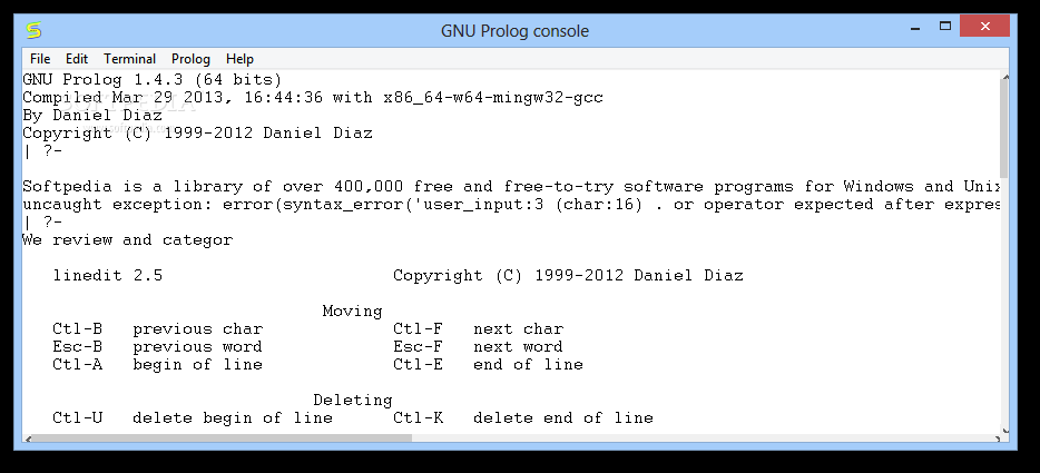 GNU Prolog Console