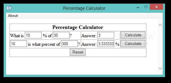 Percentage Calculator