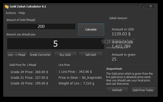 Gold Zakat Calculator