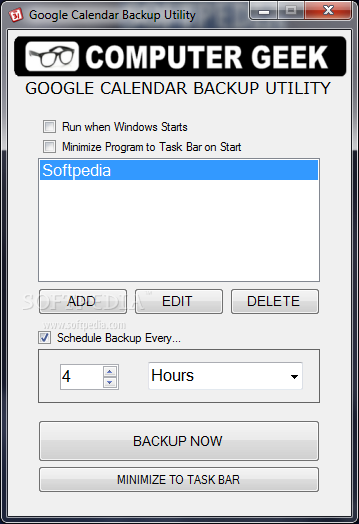 Google Calendar Backup Utility