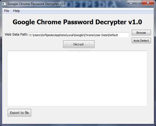 Google Chrome Password Decrypter