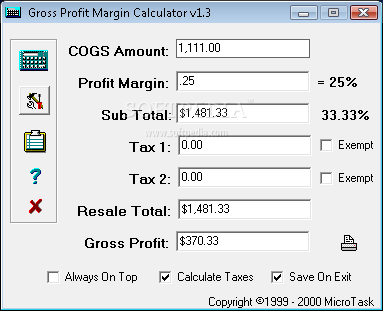 Gross Profit Margin Calculator