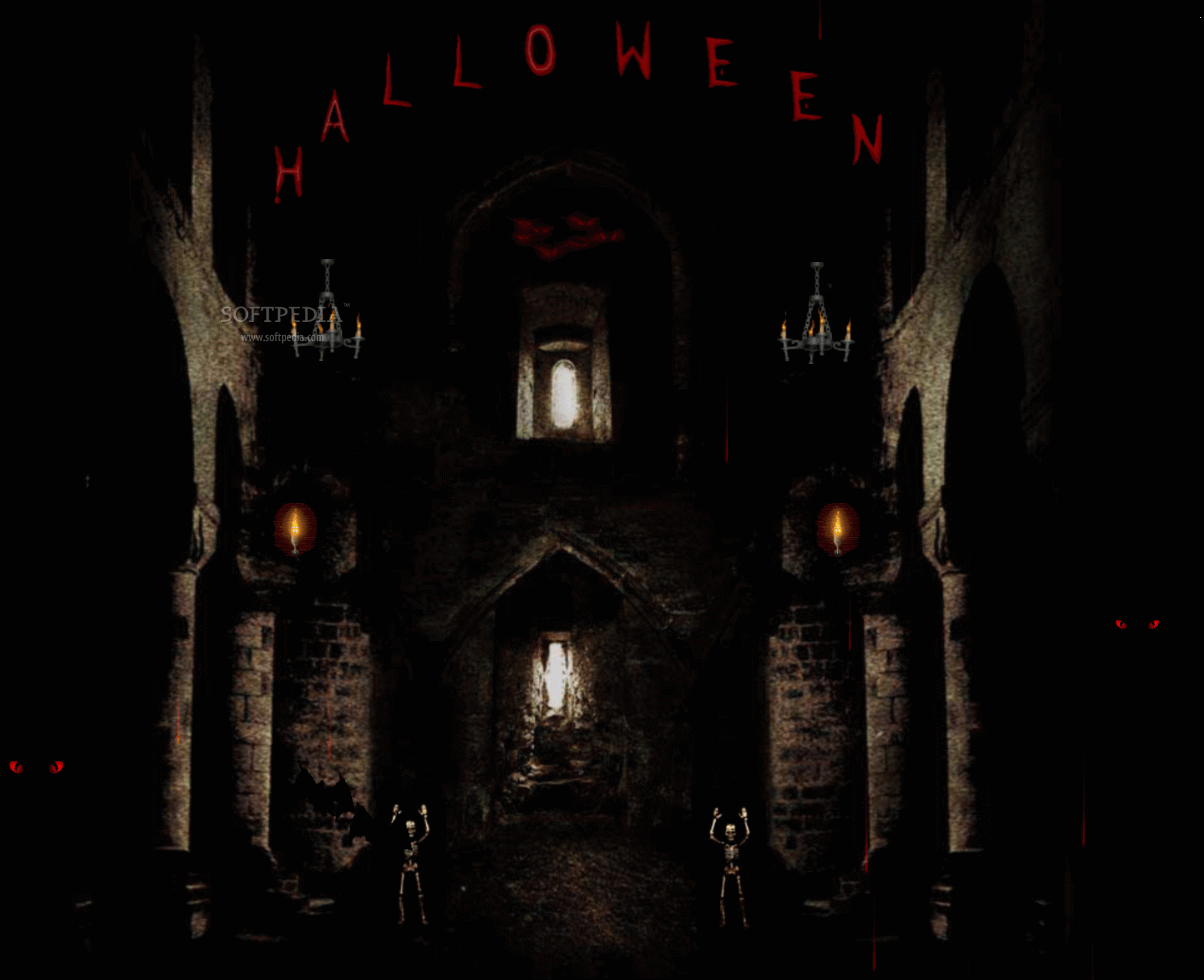 Halloween in Castle Animated Wallpaper