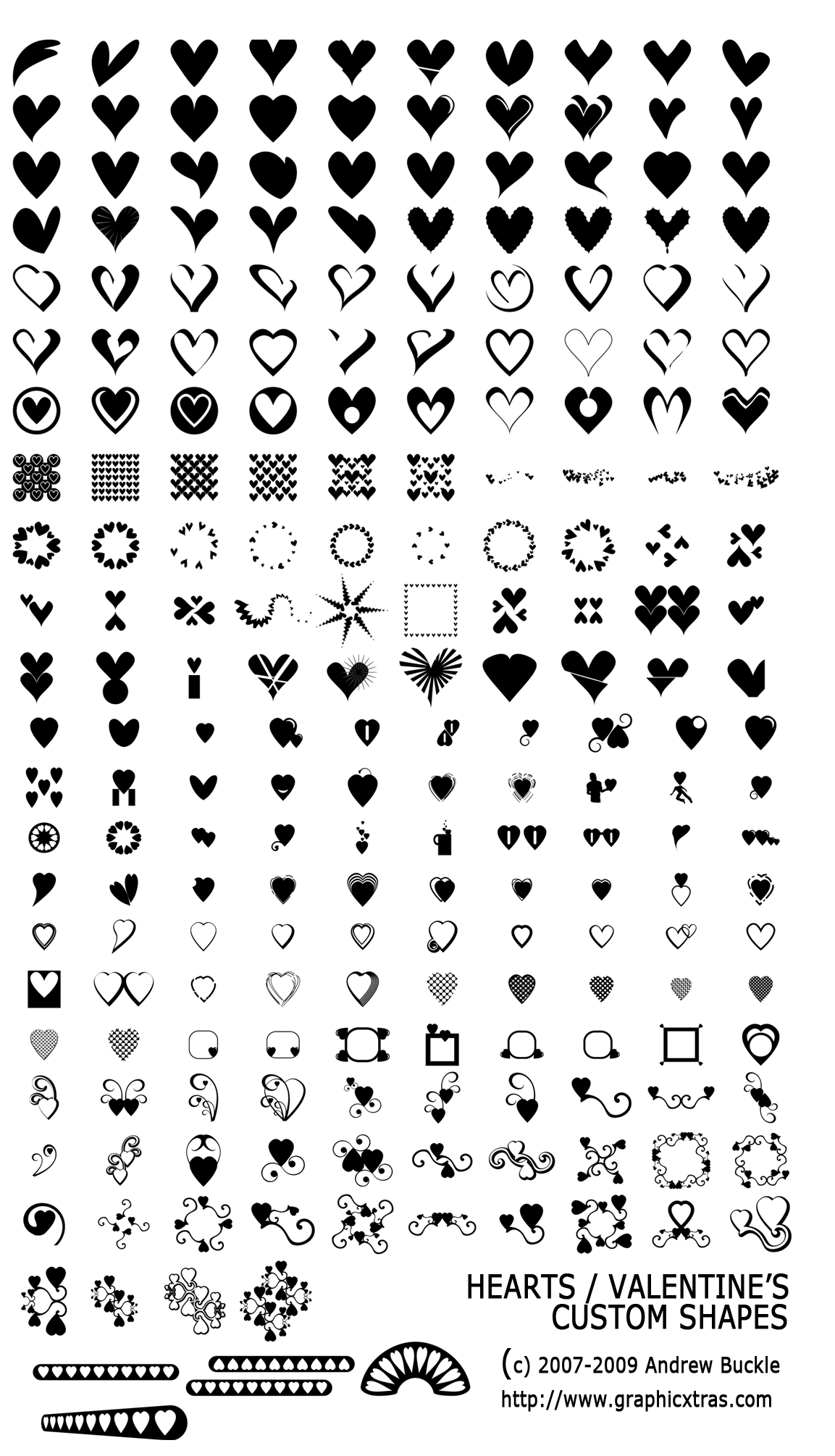 Hearts Valentines Custom Shapes