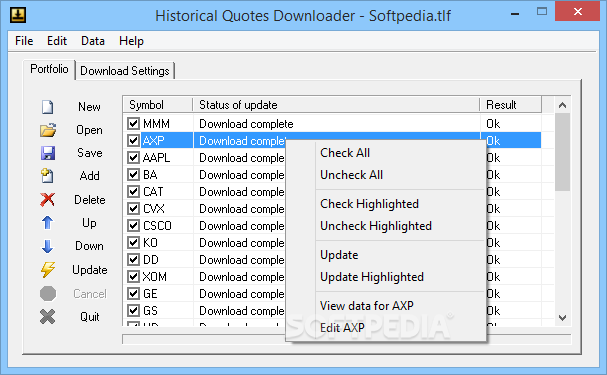 Historical Quotes Downloader