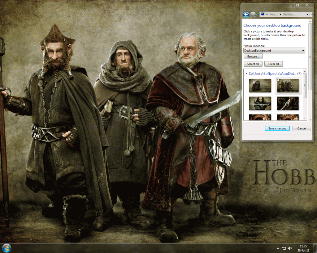 Hobbit theme for Windows 7