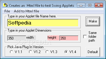 Html Java Swing Applet Creator