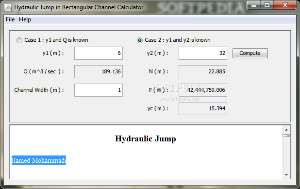 Hydraulic Jump In Rectangular Channel Calculator