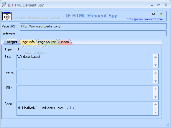IE HTML Element Spy