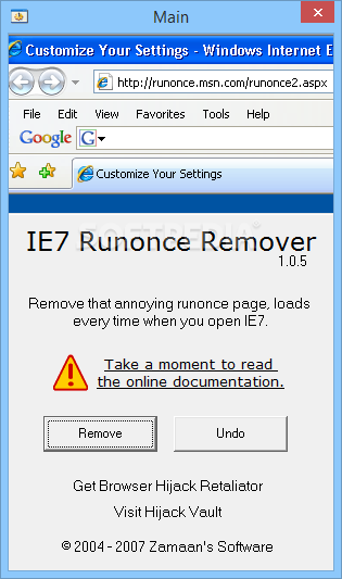 IE7 Runonce Remover