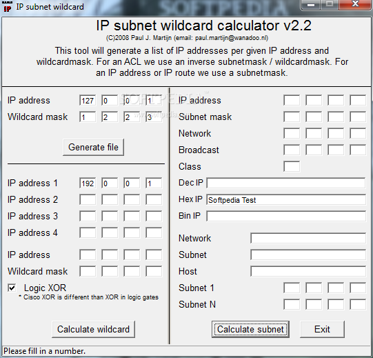 IP subnet wildcard calculator