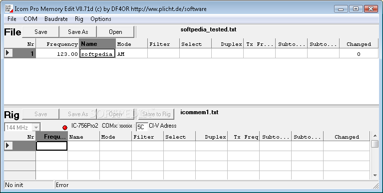 Icom Pro Memory Edit