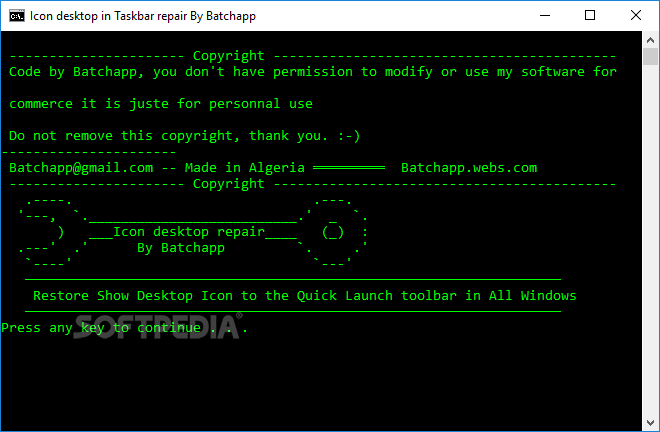 Icon desktop in Taskbar repair