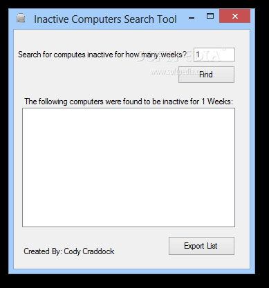 Inactive Computer Search Tool