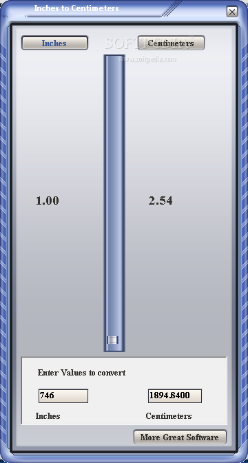 Inches to Centimeters Converter