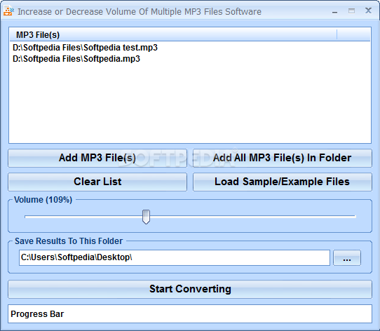 Increase or Decrease Volume Of Multiple MP3 Files Software