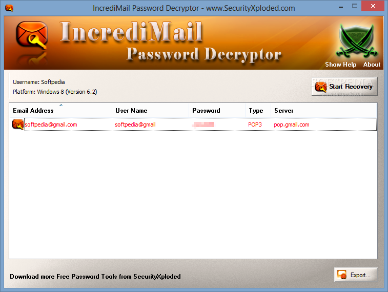 IncrediMail Password Decryptor Portable