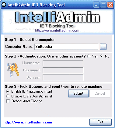 IntelliAdmin IE7 Remote Blocking Tool