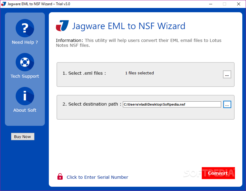 Jagware EML to NSF Wizard