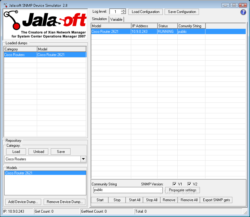 Jalasoft SNMP Device Simulator