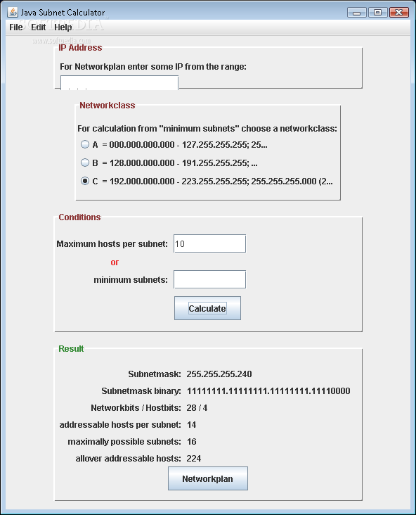 Java Subnet Calculator