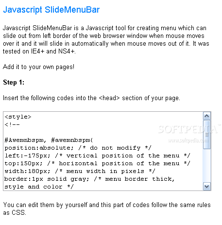 Javascript SlideMenuBar