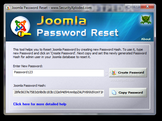 Joomla Password Reset Portable