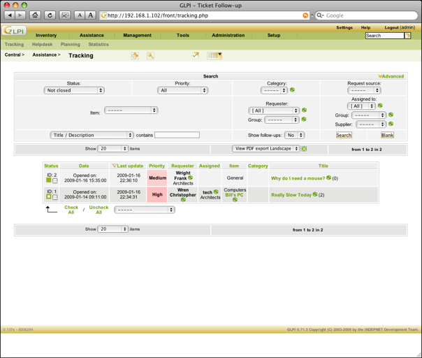 JumpBox for the GLPI IT and Asset Management System