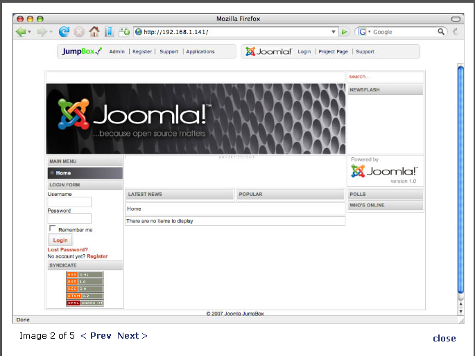 JumpBox for the Joomla! Content Management System