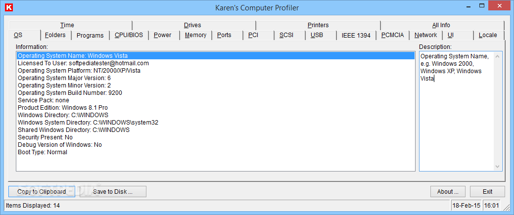 Karen's Computer Profiler