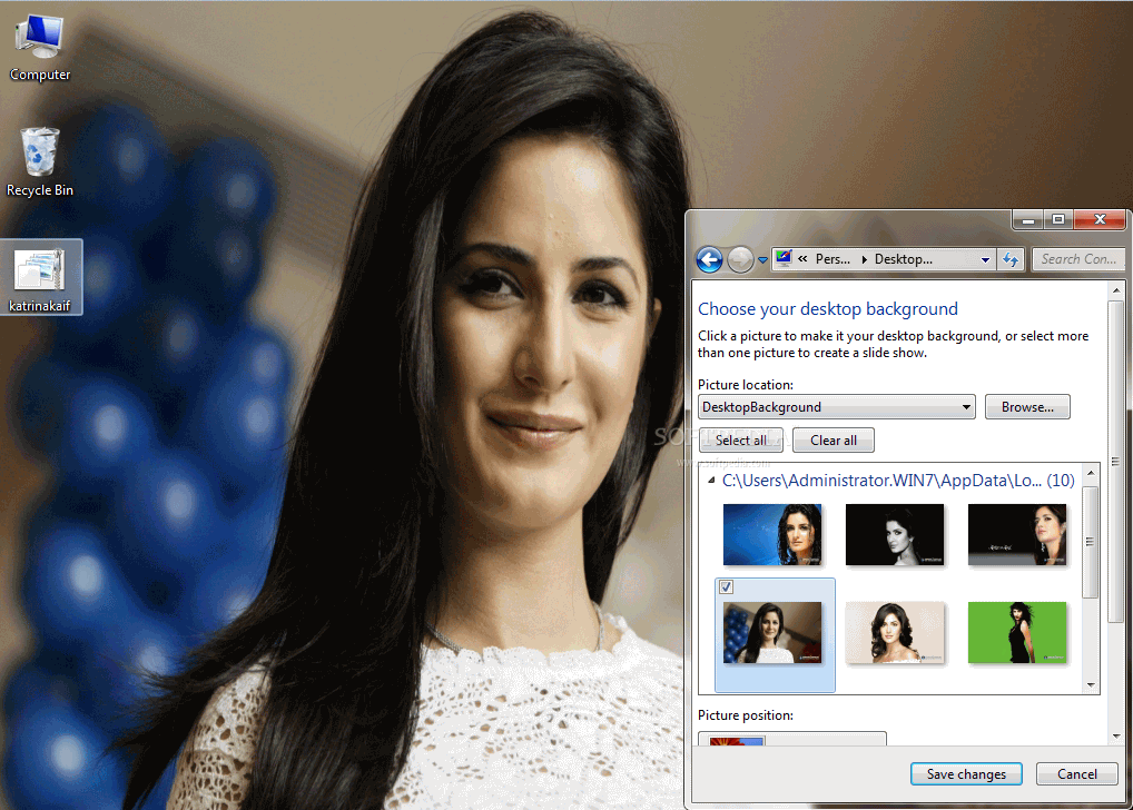 Katrina Kaif Windows 7 Theme