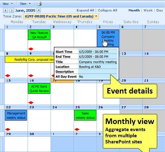 KwizCom SharePoint Calendar Plus Web Part