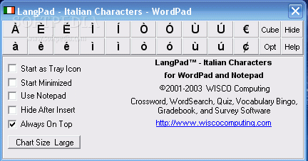 LangPad - Italian Characters