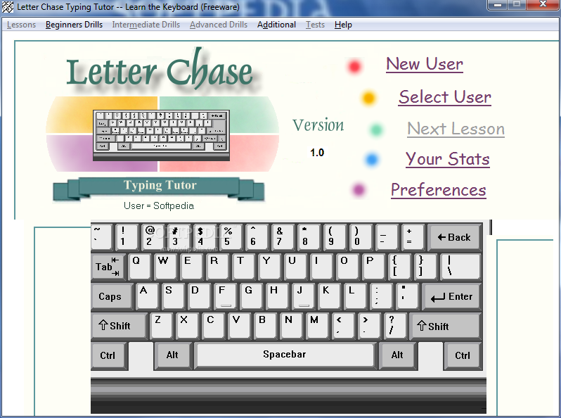Letter Chase -- Learn the Keyboard