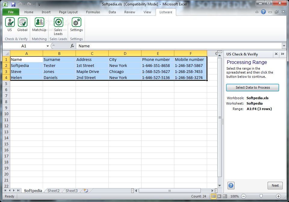 Listware for Excel