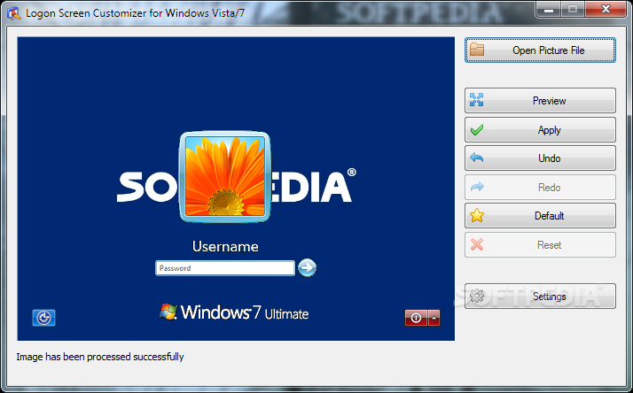 Logon Screen Customizer for Windows Vista/7
