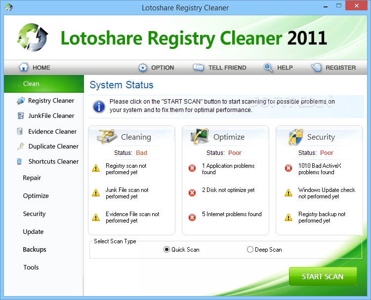 Lotoshare Registry Cleaner