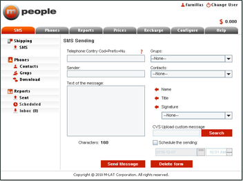 M-People SMS Desktop Toolbar