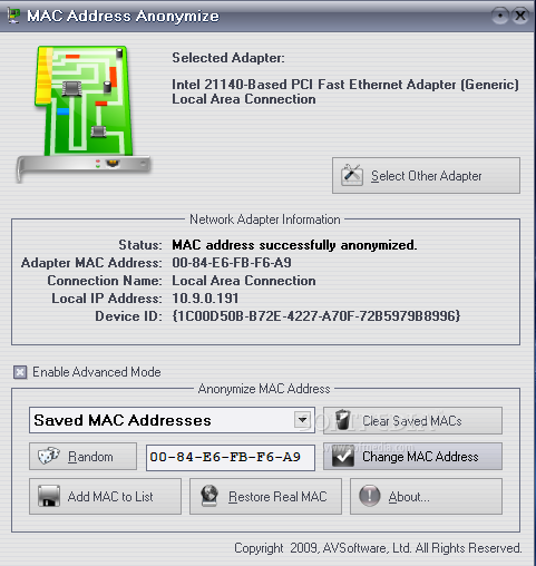 MAC Address Anonymize