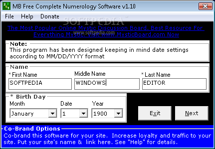MB Free Complete Numerology Software