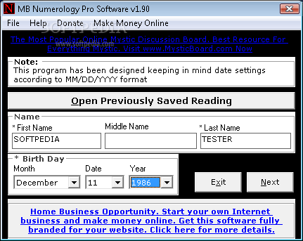 MB Numerology Pro Software