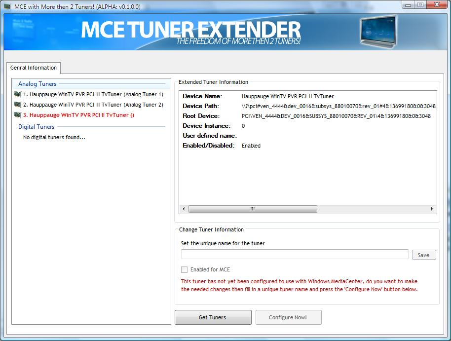 MCE Tuner Extender
