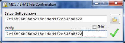 MD5 / SHA1 File Confirmation