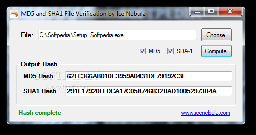 MD5 and SHA1 File Verification