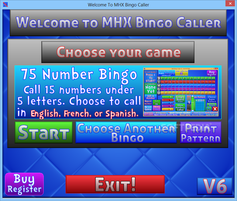 MHX Bingo Caller