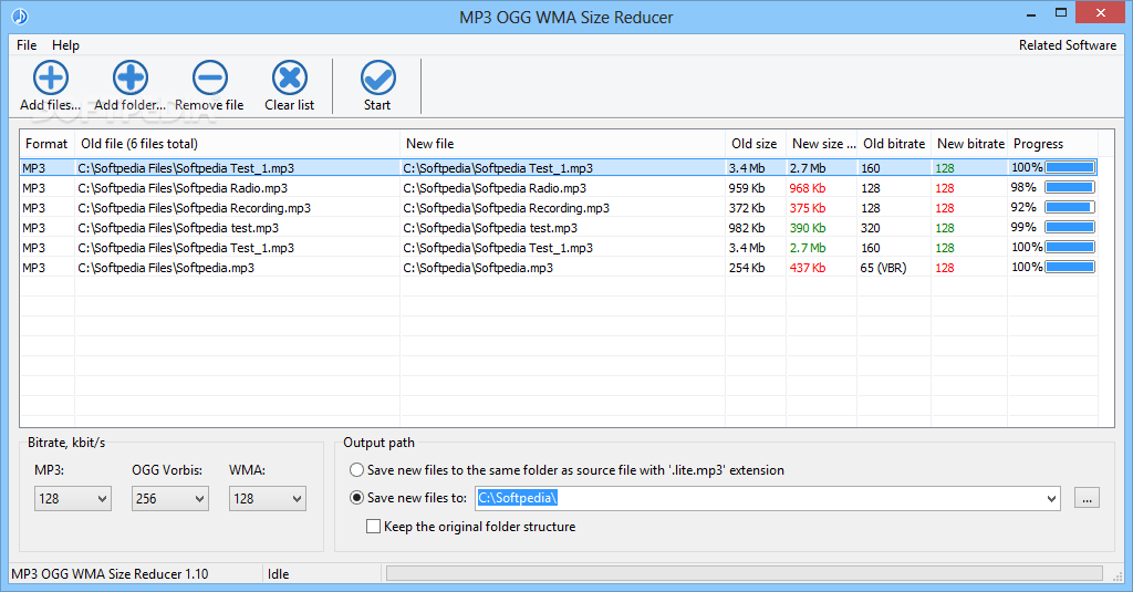 MP3 OGG WMA Size Reducer