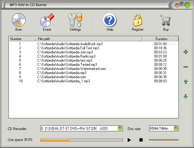 MP3 WAV to CD Burner